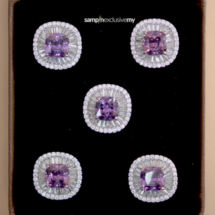 Butang zircon Tuah - Purple