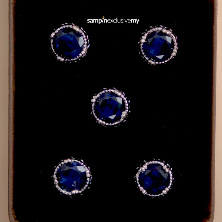 Butang zircon Hud - Blue