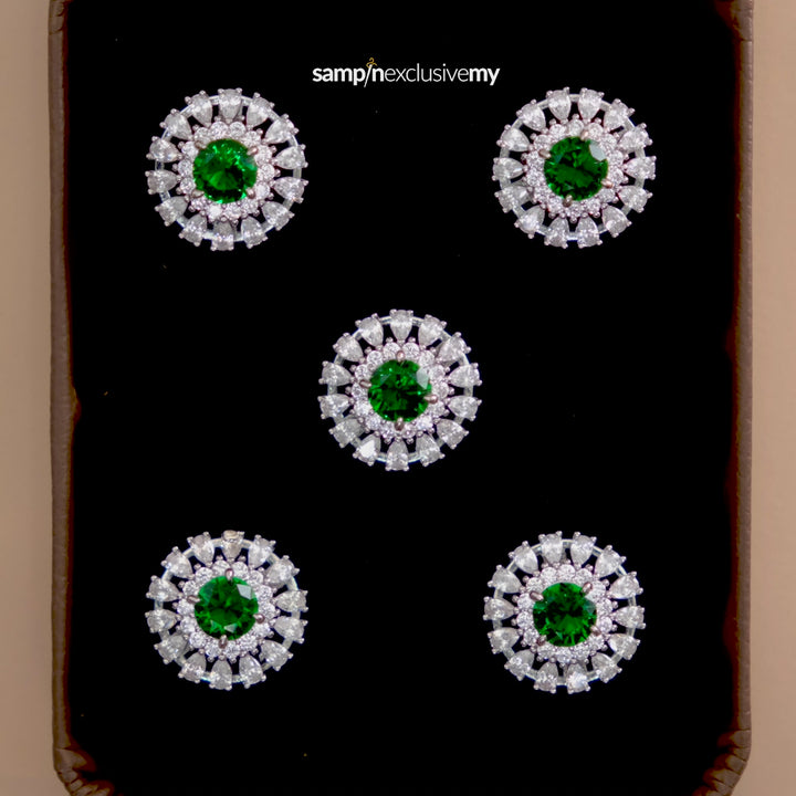 Butang zircon Arjuna - Green