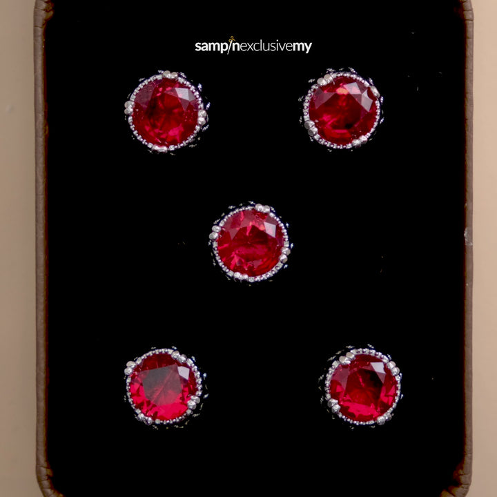 Butang zircon Hud - Red