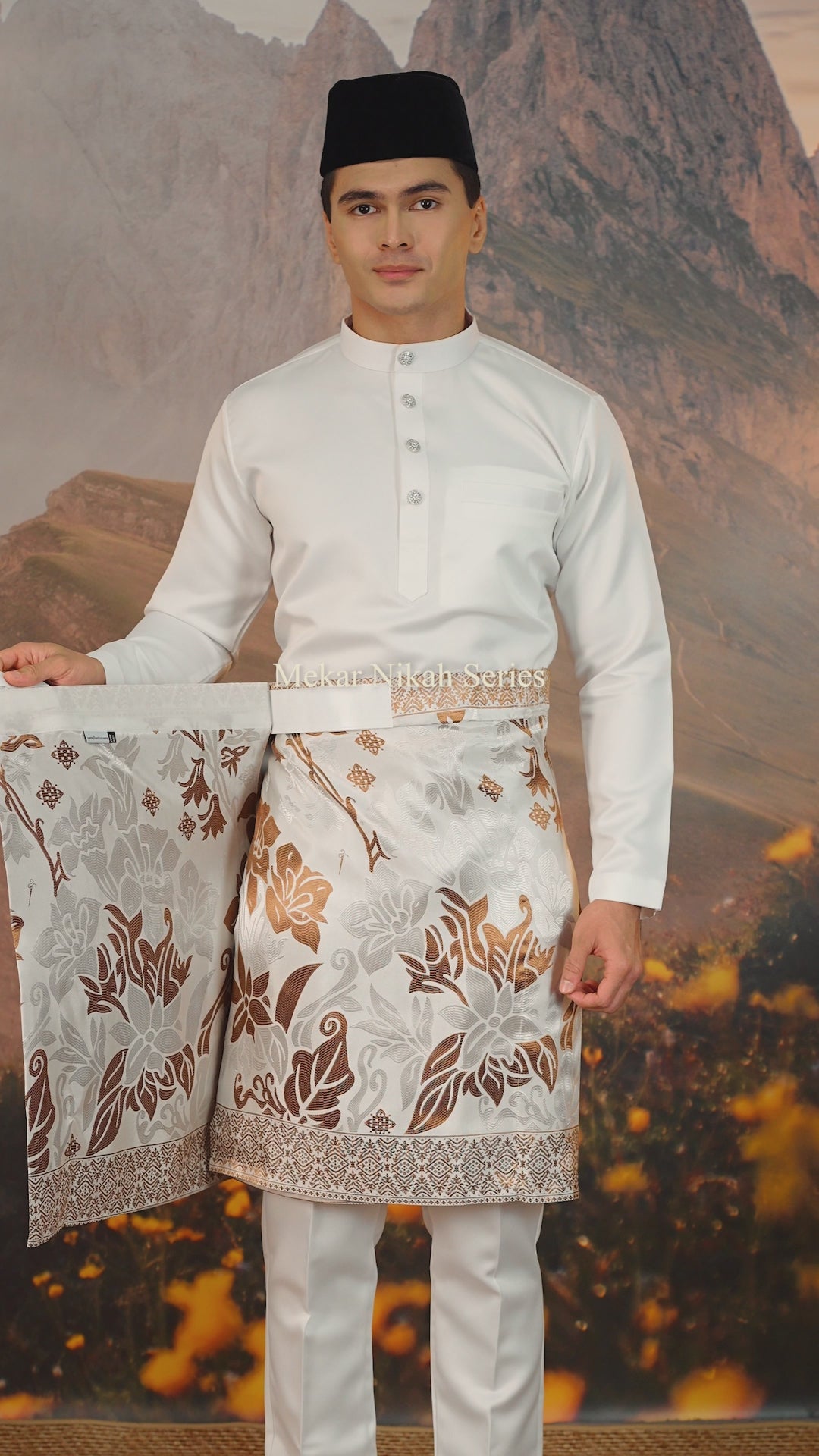 Mawar Original Sampin Adult - Offwhite & Silver