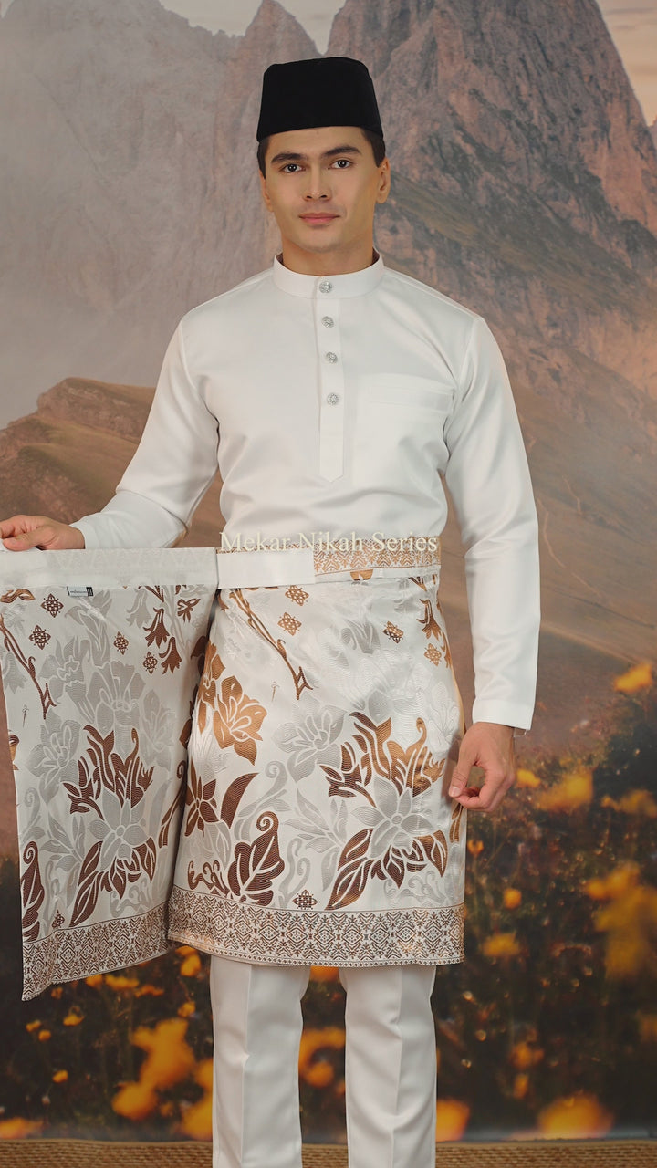 Mawar Original Sampin Adult - Offwhite & Silver