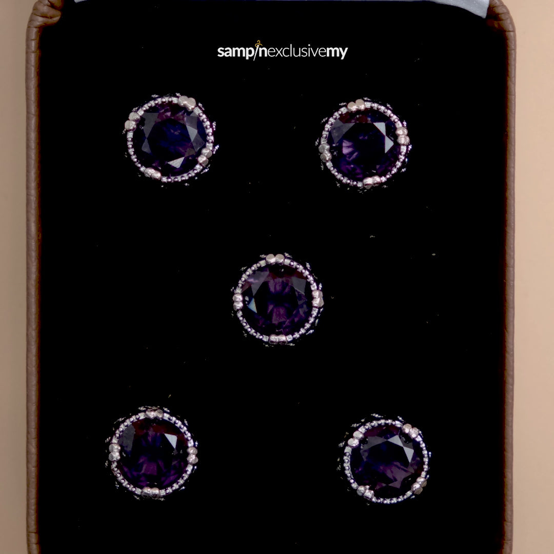 Butang zircon Hud - Purple